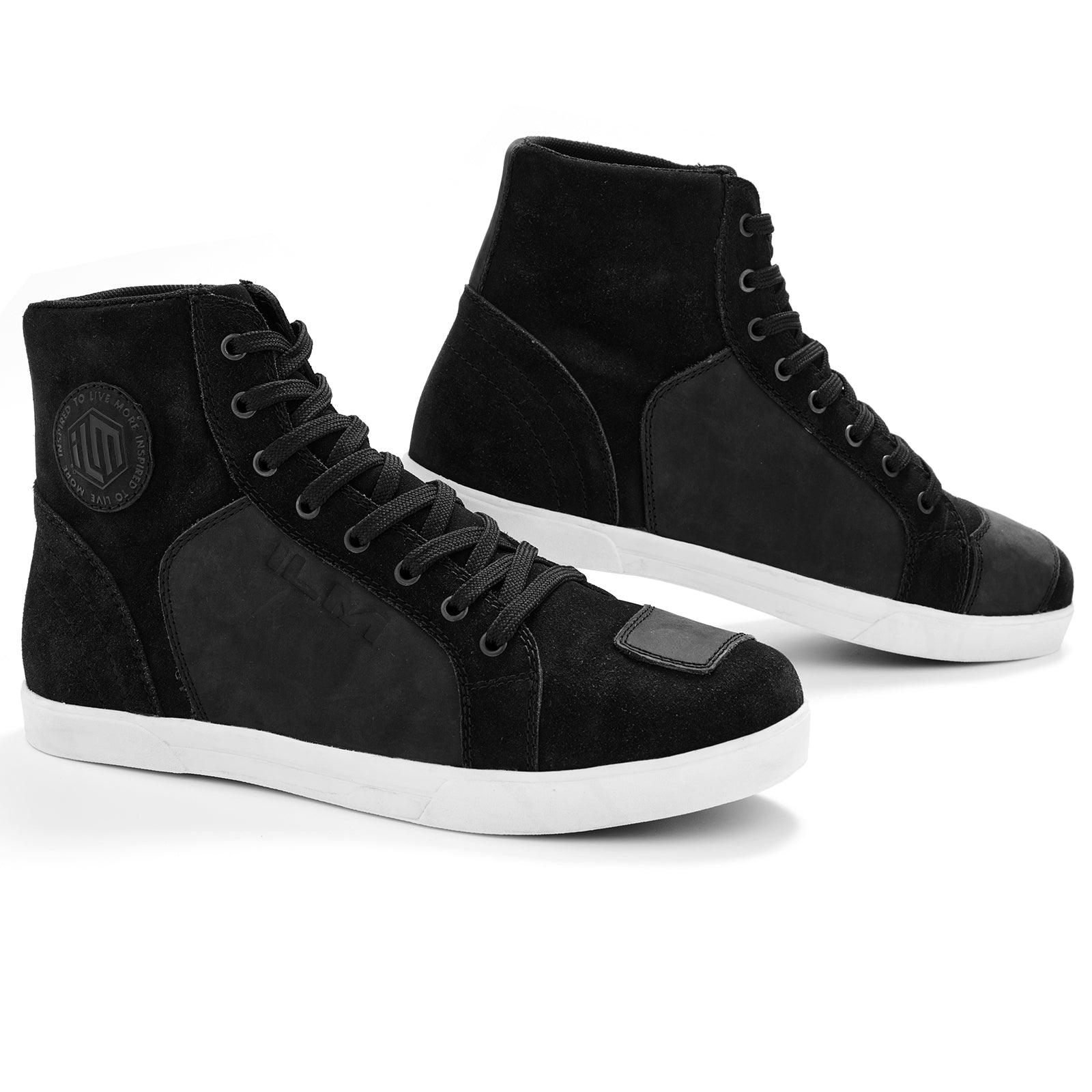 ILM Motorcycle Shoes Motocross Riding Waterproof Anti-Slip Leather Reinforced Street Shoe for Men Women Model UB207