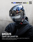 ILM Open Face Motorcycle 3/4 Helmet Model MO325