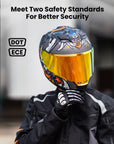 ILM Full Face Motorcycle Helmet Lightweight Fiberglass DOT ECE Model MF522P - ILM