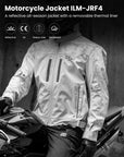 ILM Motorcycle Riding Jacket Reflective with CE Armor and Detachable Thermal Liner Dual Sport All Season for Men Model JRF4