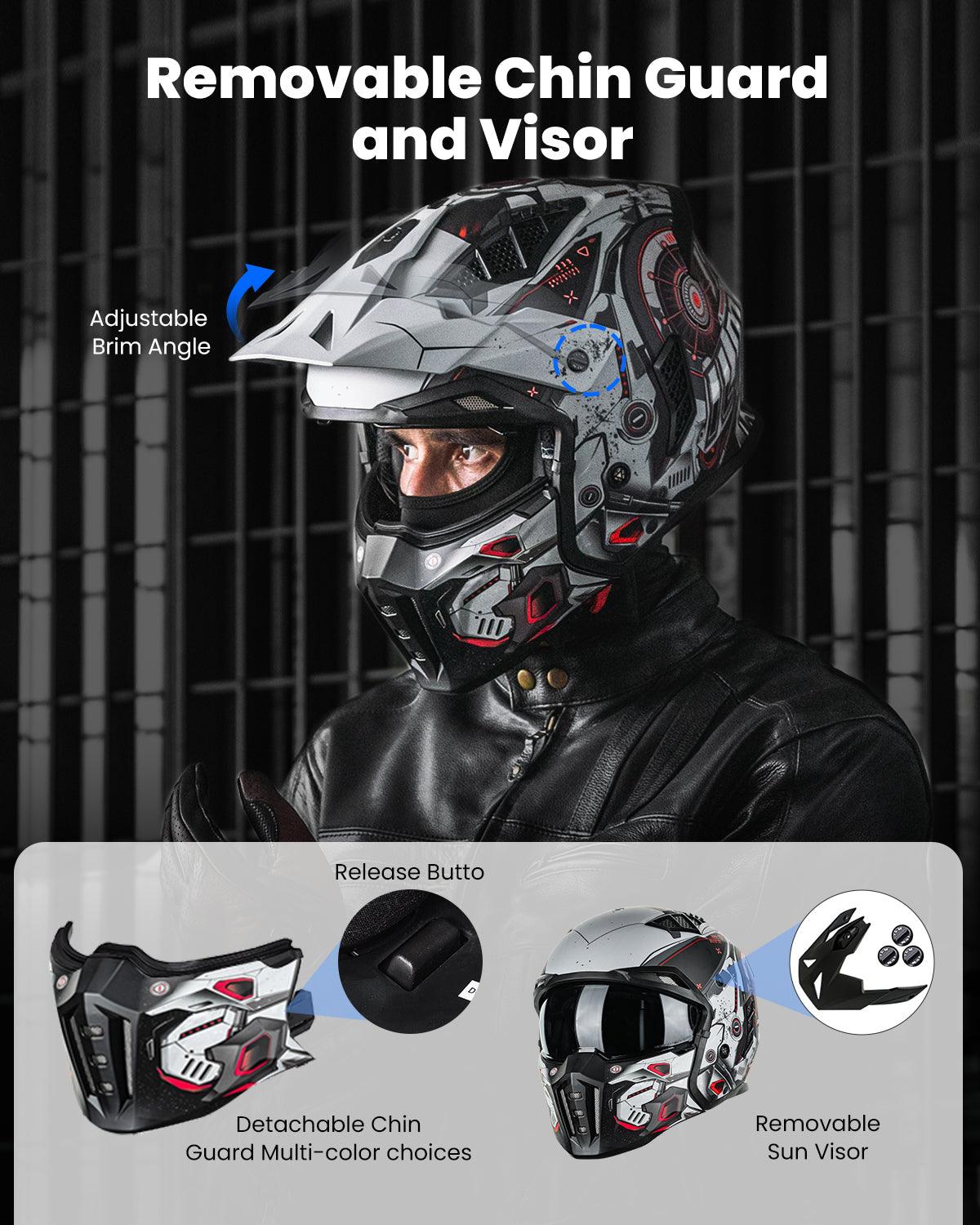 ILM Open Face Motorcycle 3/4 Half Helmet Model Z302