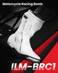 ILM Motorcycle Racing Boots Enhanced Ventilation Anti Slip Street Riding Sport Footwear CE Protective Gear Model BRC1