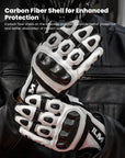 ILM Motorcycle Goatskin Leather Gloves Riding Motorbike with Touchscreen Hard Knuckle Model GL4