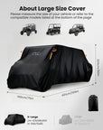 ILM UTV Cover Waterproof Windproof All-Weather Protection Compatible with Can Am Polaris Rhino Kawasaki Hisun 2-3 Seaters Model MC04
