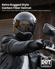 ILM Carbon Fiber Lightweight Motorcycle Helmets Full Face Retro Helmet Model F611 - ILM