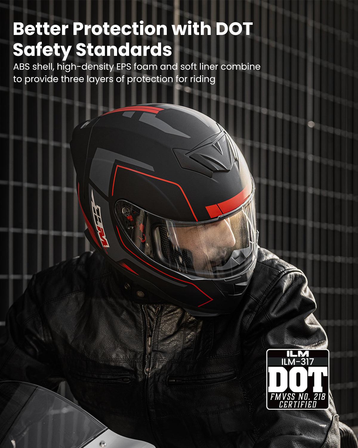 ILM Full Face Motorcycle Helmet Model 317 - ILM