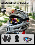ILM Youth Dirt Bike Helmets Kids ATV Helmet with Goggles Gloves Mask Model MT601Y - ILM