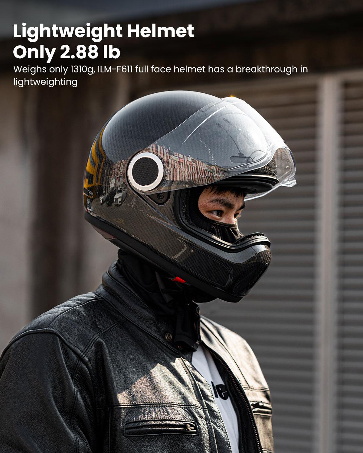 ILM Carbon Fiber Lightweight Motorcycle Helmets Full Face Retro Helmet Model F611 - ILM