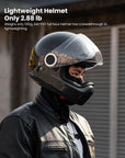 ILM Carbon Fiber Lightweight Motorcycle Helmets Full Face Retro Helmet Model F611 - ILM