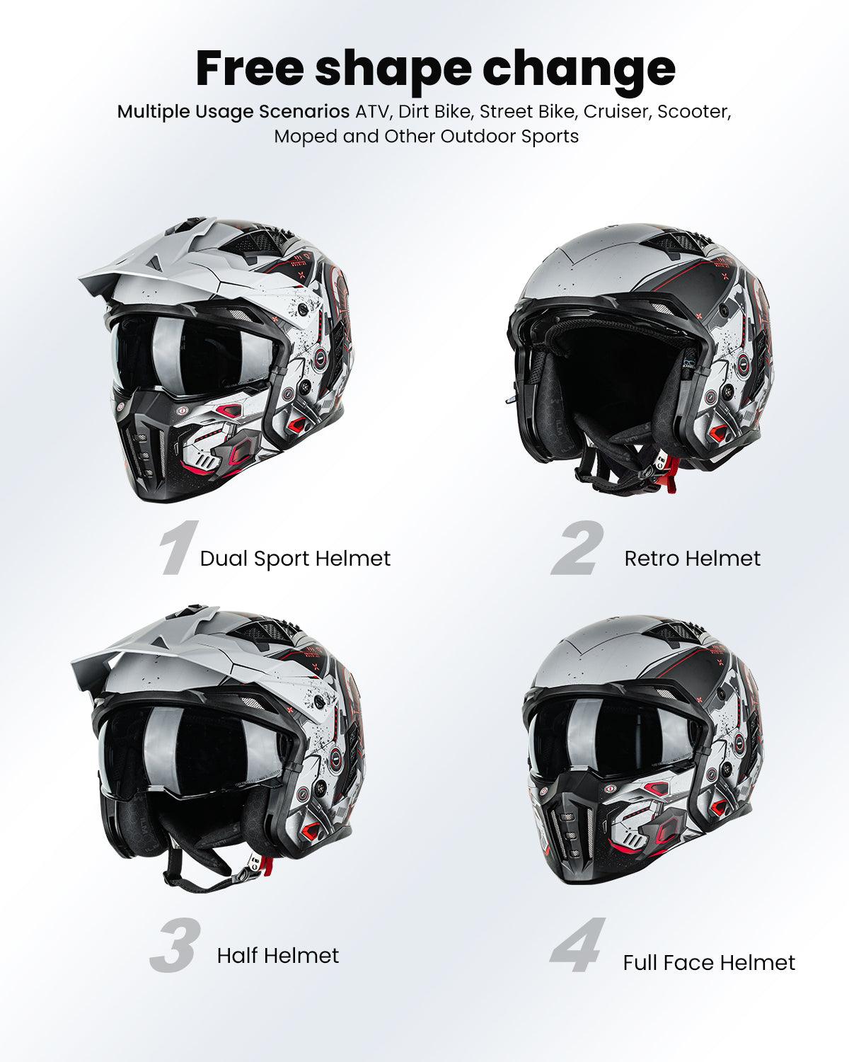 ILM Open Face Motorcycle 3/4 Half Helmet Model Z302