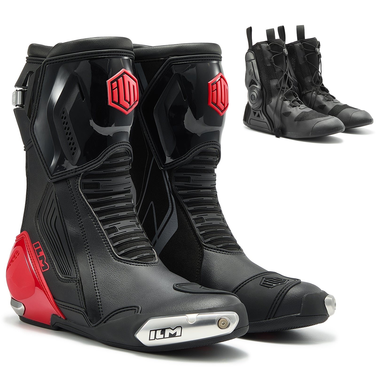 ILM Motorcycle Racing Boots Enhanced Ventilation Anti Slip Street Riding Sport Footwear CE Protective Gear Model BRC1