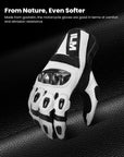 ILM Motorcycle Goatskin Leather Gloves Riding Motorbike with Touchscreen Hard Knuckle Model GL4