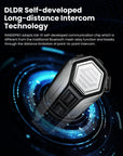 ILM Motorcycle Bluetooth Headset Helmet Communication System 2100M Intercom IP67 Waterproof Noise Cancellation Model RANGEPRO - ILM