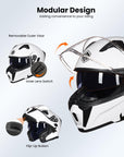 ILM Motorcycle Modular Full Face Helmet Model 906 - ILM