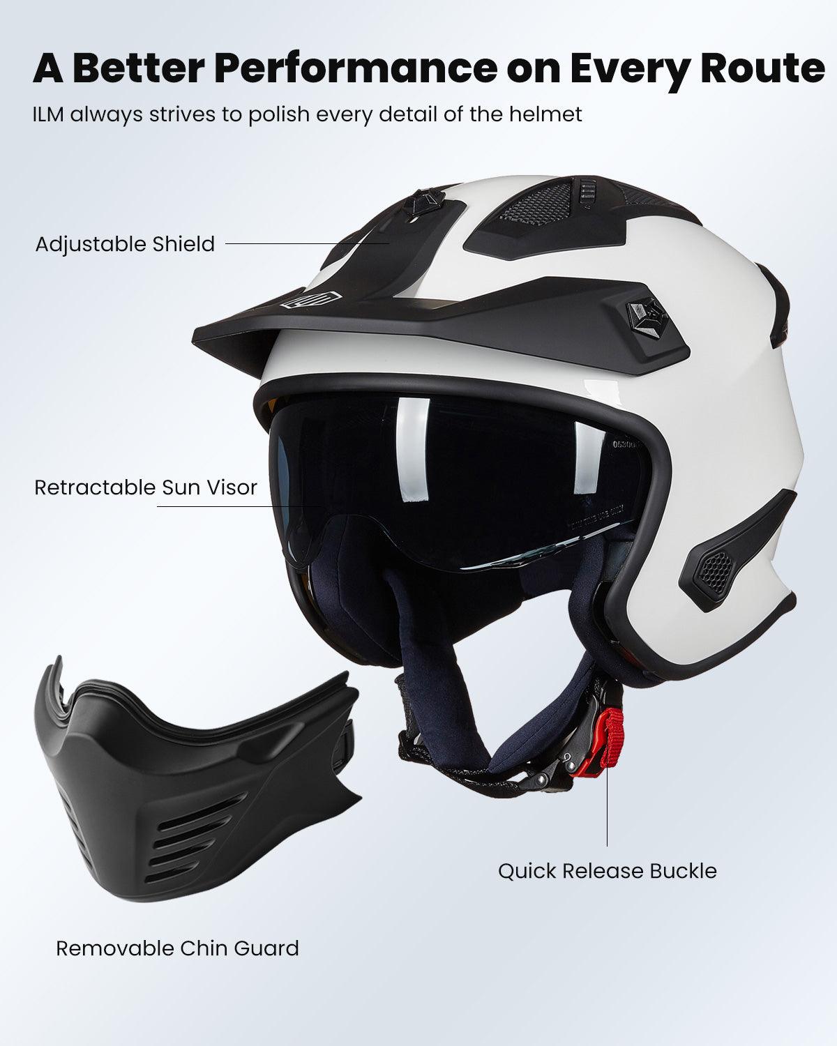 3 4 motorcycle helmet with mirror face shield WCL 3/4 W/ Dual Flip Down Faceshields & Scooter Helmet Matt Black Meets the FMVSS 218 Standard. Have a Sedici Strada 3