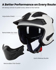 ILM Open Face Motorcycle 3/4 Half Helmet Model 726X - ILM