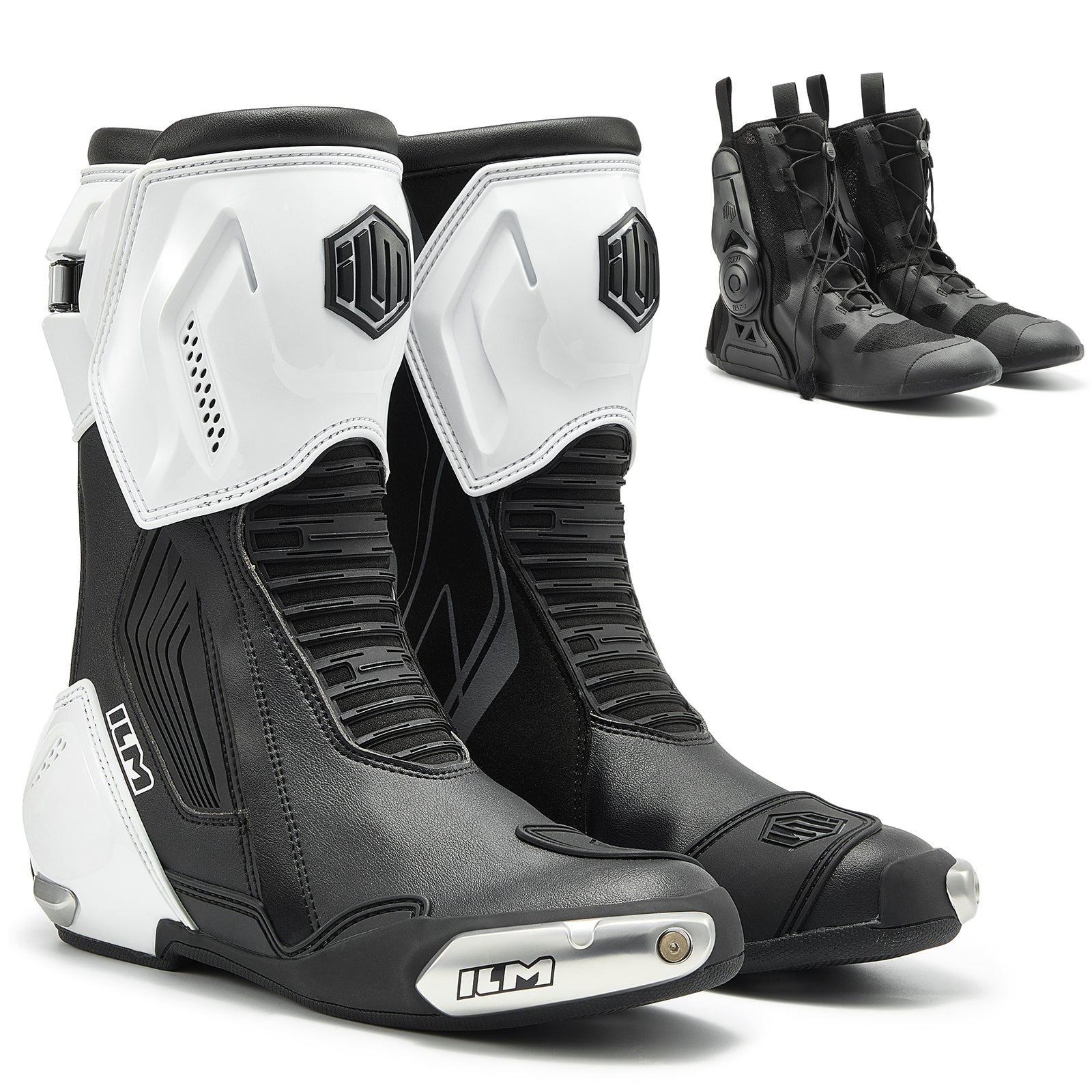 ILM Motorcycle Racing Boots Enhanced Ventilation Anti Slip Street Riding Sport Footwear CE Protective Gear Model BRC1
