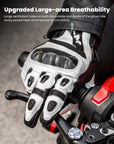 ILM Motorcycle Goatskin Leather Gloves Riding Motorbike with Touchscreen Hard Knuckle Model GL4