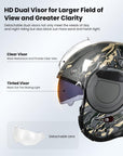 ILM Vintage Full Face Modular Motorcycle Helmet Model B707 - ILM
