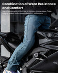 ILM Motorcycle Riding Pants for Men CE Armored Motorbike Jeans Adventure Touring Motocross All Season Model PJN1