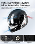 ILM Carbon Fiber Vintage Full Face Modular Motorcycle Helmet Model B707C - ILM