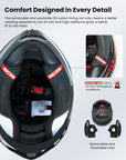 ILM Motorcycle Full Face Street Racing Helmet Model MF567 - ILM