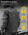 ILM Motorcycle Riding Jacket Reflective with CE Armor and Detachable Thermal Liner Dual Sport All Season for Men Model JRF4