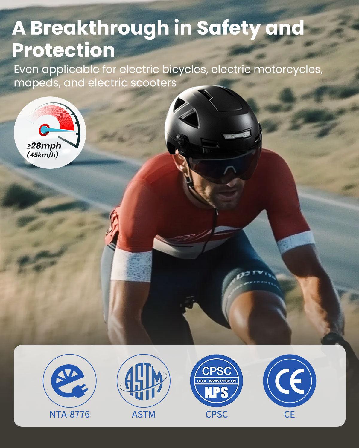 ILM Smart Adult Bike Helmet Model E3-12LS and Bluetooth Ear Pad - ILM