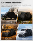 ILM UTV Cover Waterproof Windproof All-Weather Protection Compatible with Can Am Polaris Rhino Kawasaki Hisun 2-3 Seaters Model MC04
