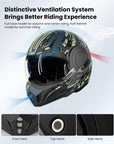 ILM Vintage Full Face Modular Motorcycle Helmet Model B707 - ILM