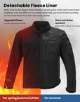 ILM Motorcycle Riding Jacket Reflective with CE Armor and Detachable Thermal Liner Dual Sport All Season for Men Model JRF4