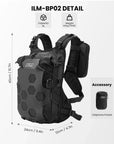 ILM Motorcycle Adventure Backpack 9L Waterproof Bag for Men Women Dual Sport Hiking Model BP02