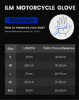 ILM Motorcycle Goatskin Leather Gloves Riding Motorbike with Touchscreen Hard Knuckle Model GL4
