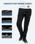ILM Motorcycle Riding Pants Armor Flow with Pads Summer Lightweight Mesh Pants Model AFP01 - ILM