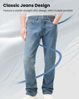 ILM Motorcycle Riding Pants for Men CE Armored Motorbike Jeans Adventure Touring Motocross All Season Model PJN1