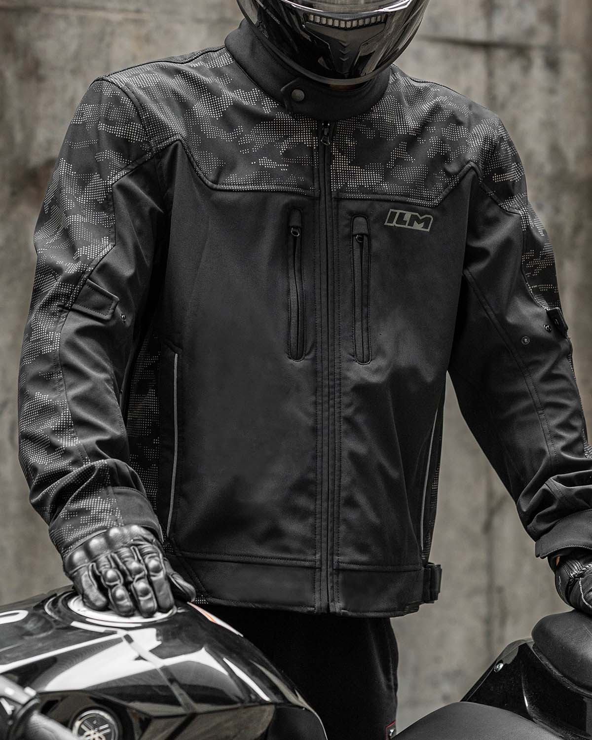 ILM Motorcycle Riding Jacket Reflective with CE Armor and Detachable Thermal Liner Dual Sport All Season for Men Model JRF4
