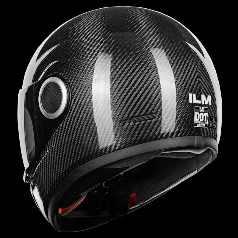 ILM Carbon Fiber Lightweight Motorcycle Helmets Full Face Retro Helmet