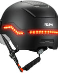 ILM Smart Adult Bike Helmet Front Side Rear LED Light with Automatic G-Sensor Turn Signal & Brake Warning Road Cycling Model MB101L