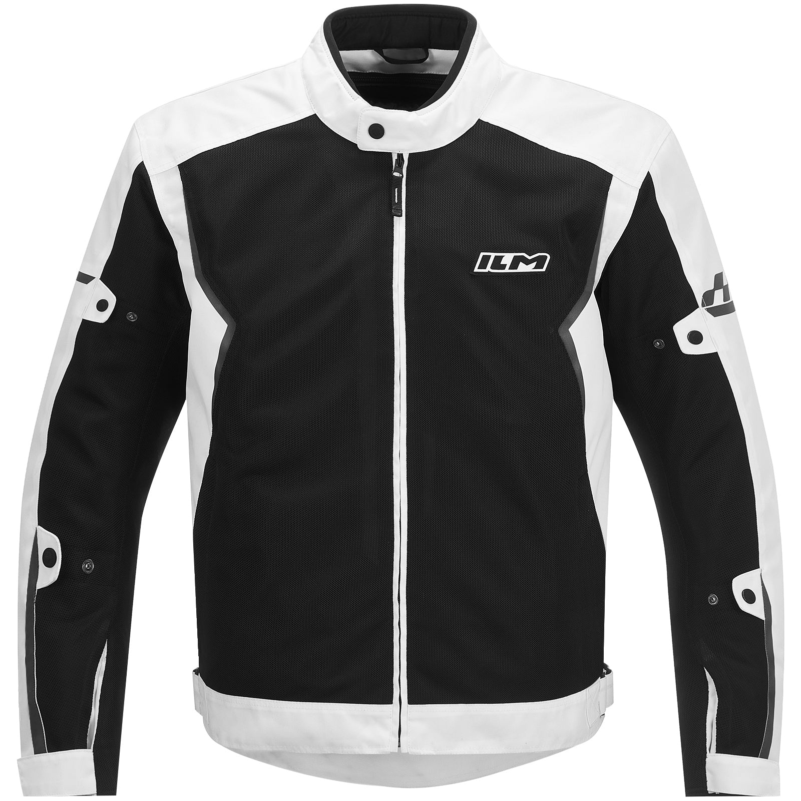 ILM バイクジャケット JM3 2XLサイズ 黒/白 ILM Motorcycle Mesh Jacket with CE Armor and Detachable Waterproof Lin