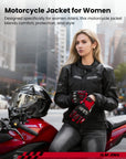 ILM Women Motorcycle Jacket with Armor CE Lightweight Moto Jacket Model JM4