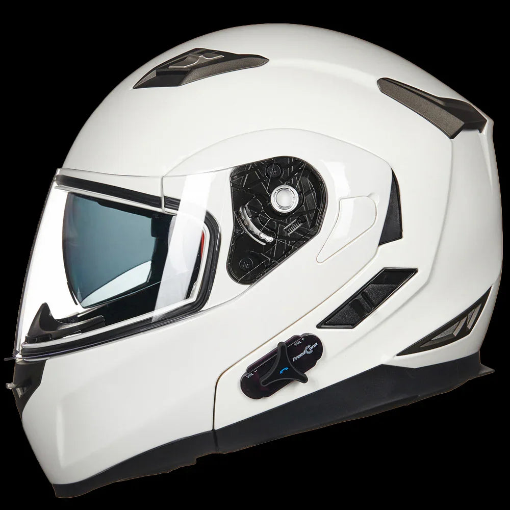 full face motorcycle bluetooth helmets top 2019 ILM Bluetooth Integrated Modular Flip up Full Face Motorcycle Helmet Model 953 Matte Black / Medium