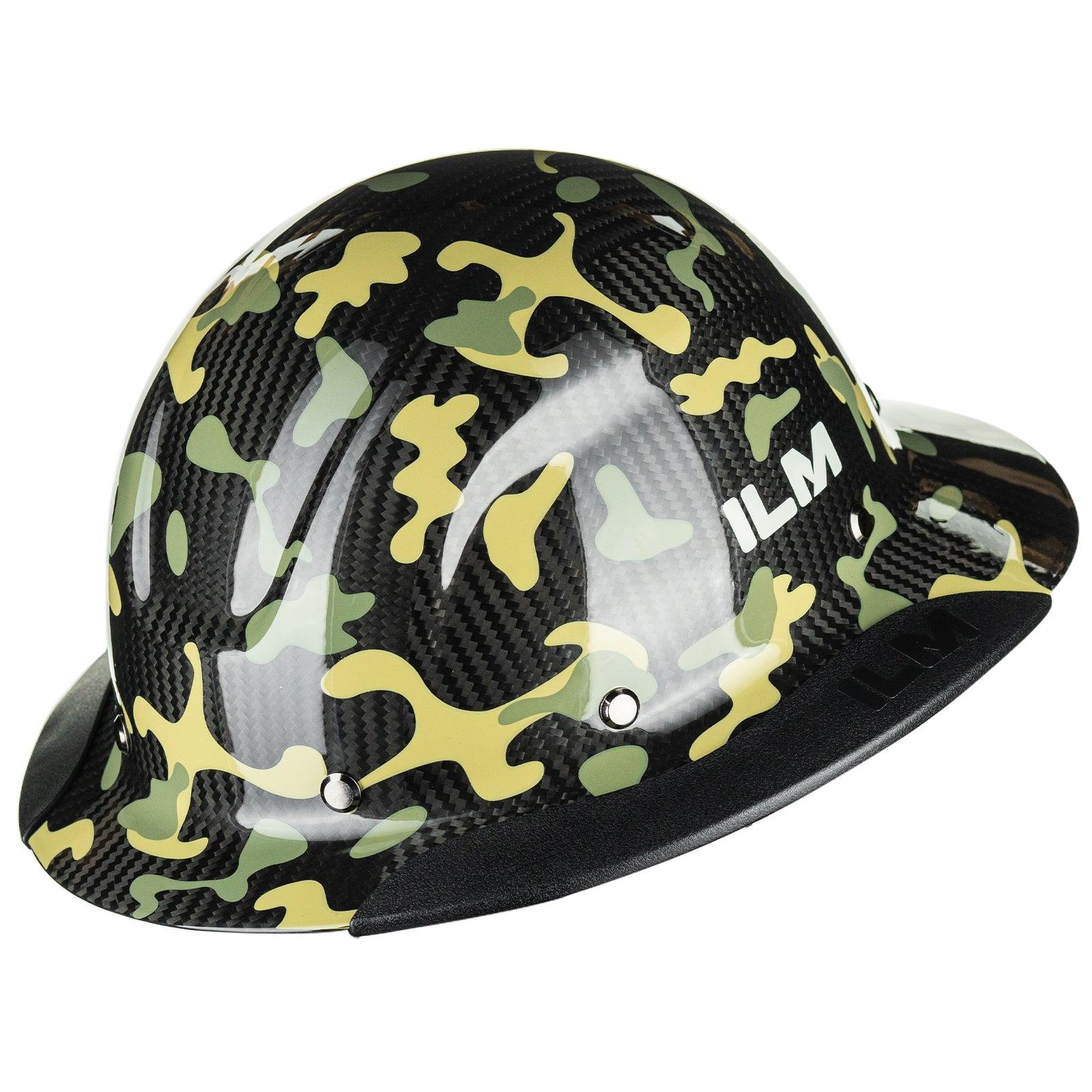 ILM Carbon Fiber Full Brim Hard Hat for Men with 4-8 Point