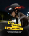 ILM Smart Adult Bike Helmet Front Side Rear LED Light with Automatic G-Sensor Turn Signal & Brake Warning Road Cycling Model MB101L