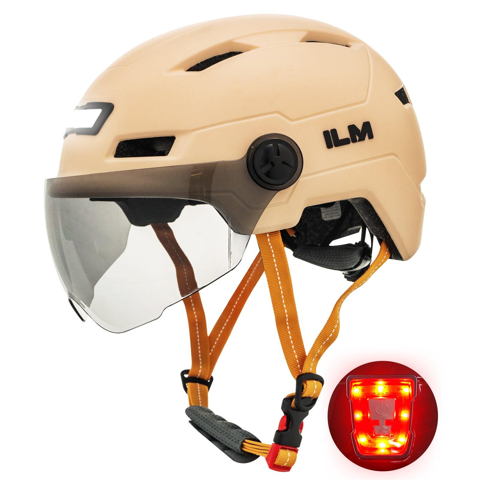 ILM Bike Helmet with USB Rechargeable LED Front and Back Light Model E3-10L - ILM