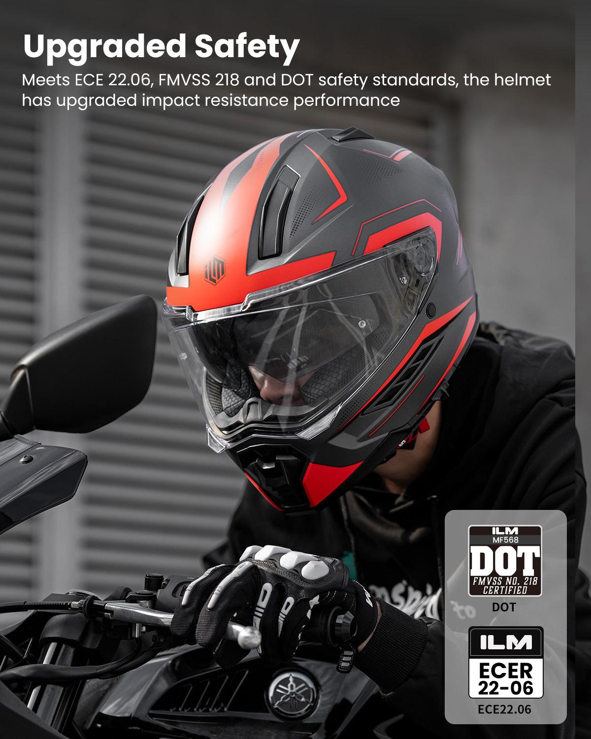 ILM Motorcycle Full Face Helmets Street Racing Helmet Model MF568 - ILM