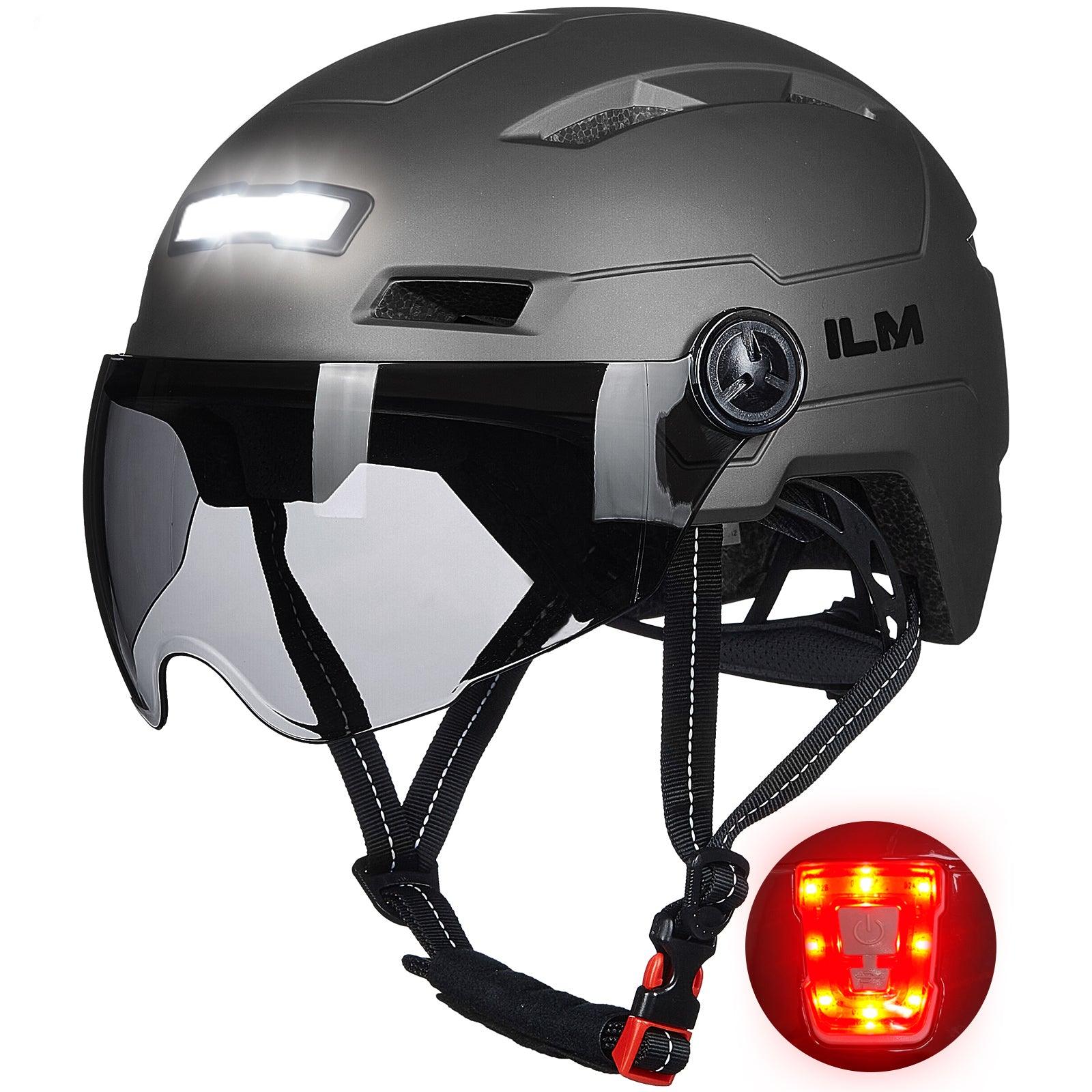 ILM Bike Helmet with USB Rechargeable LED Front and Back Light Model E3-10L - ILM