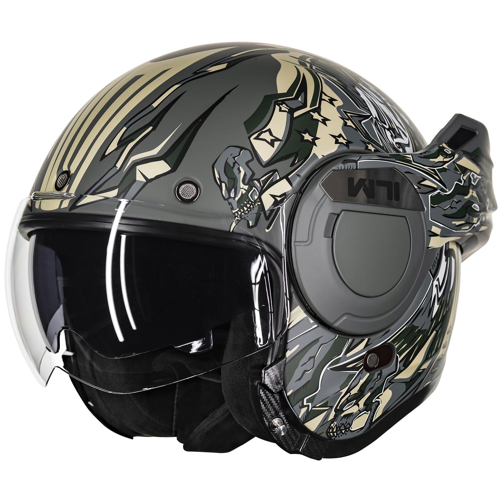 正規店仕入れの ILM B707 Model Helmet Motorcycle Modular Face Full Vintage 洋書
