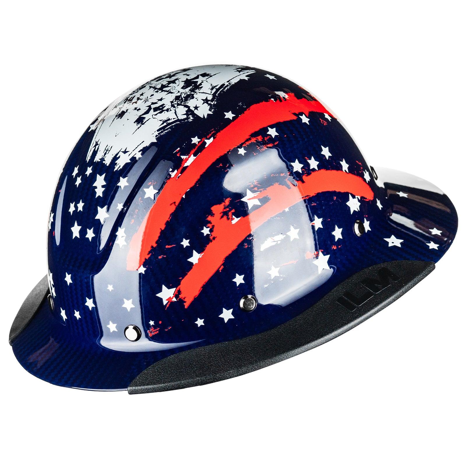 ILM Carbon Fiber Full Brim Hard Hat for Men with 4-8 Point Suspension OSHA and ANSI Construction Safety Hat Model MS401 - ILM