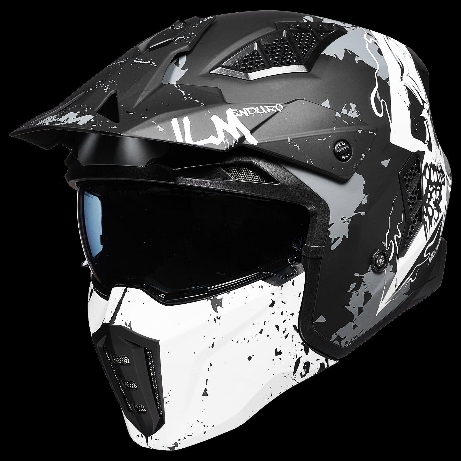 ILM Open Face Motorcycle 3/4 Half Helmet Model Z302 Matte Skull / X-Large ILM Open Face Motorcycle 3/4 Half Helmet Model Z302 Matte Skull / X-Large