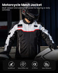 ILM Motorcycle Mesh Jacket with CE Armor and Detachable Waterproof Liner Model JRC2